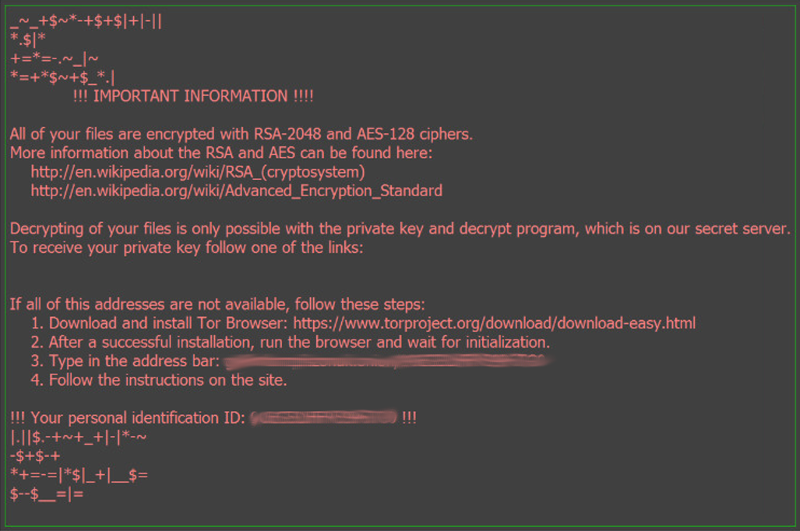 Locky Ransomware Note