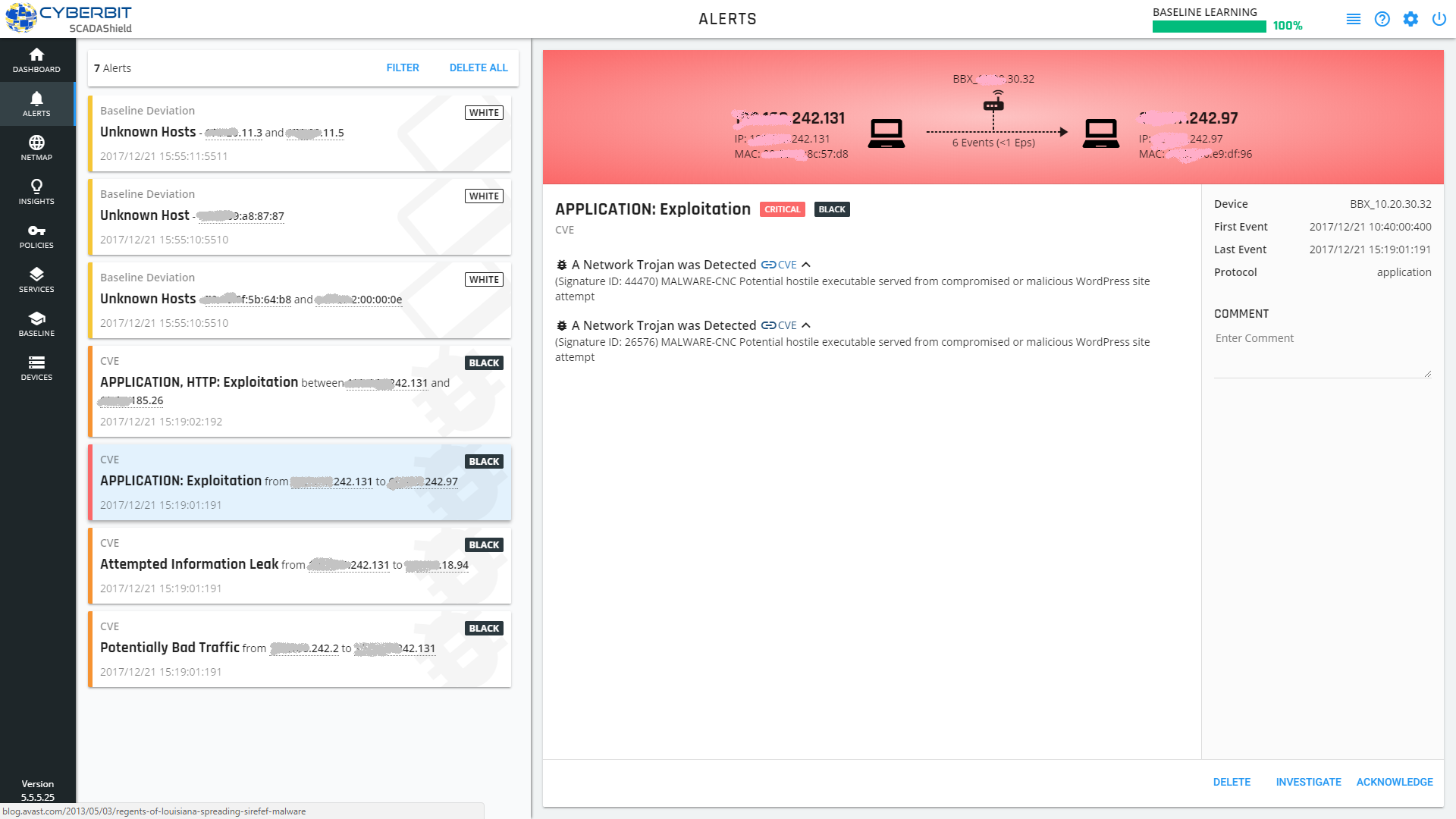 ICS/SCADA Alerts Dashboard