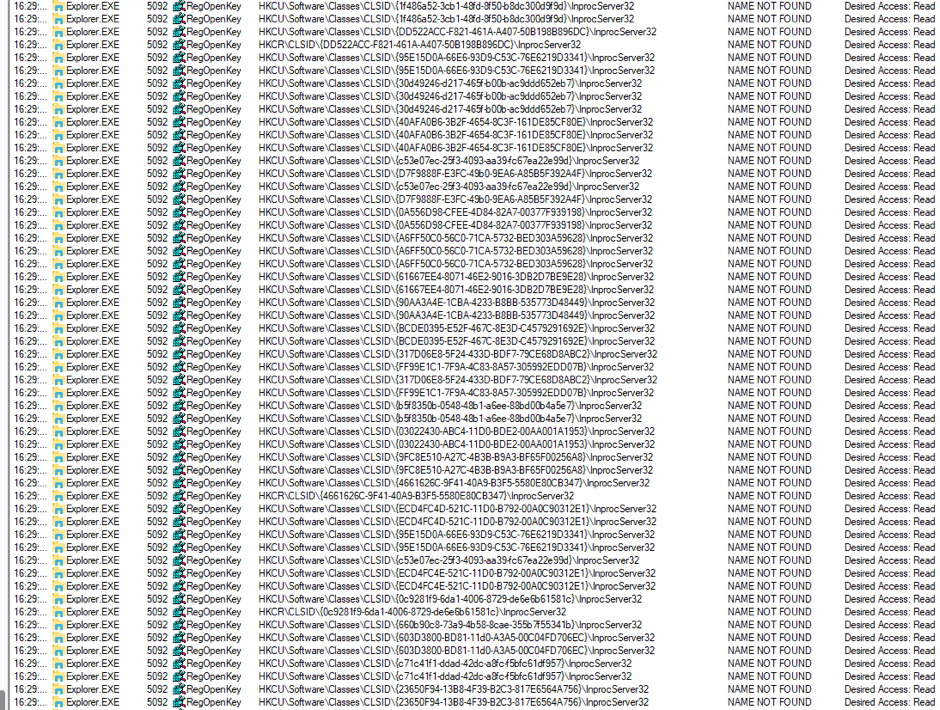 COM Hijacking - Enumerating candidates with ProcMon
