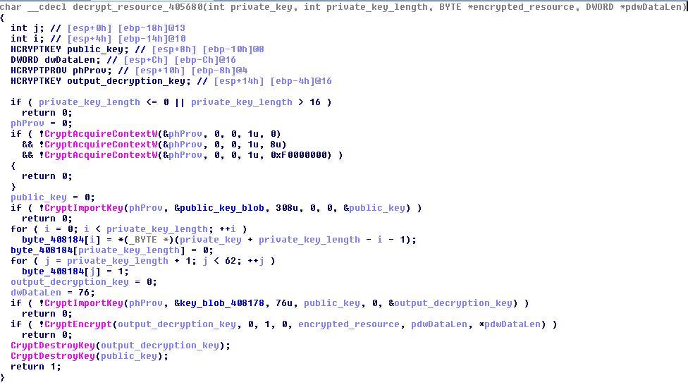 Trickbot decryption function Trickbot decryption function